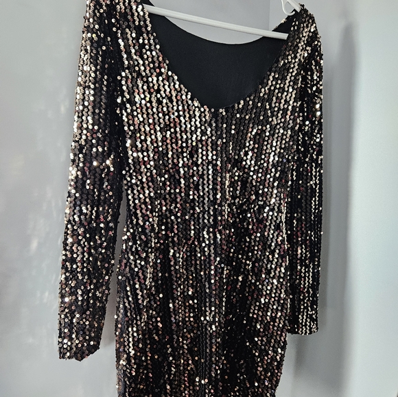 BNWT Only Golden Sequinned Dress - Picture 6 of 10